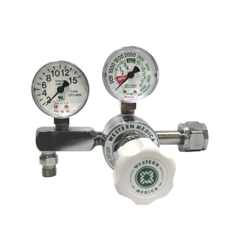 REGULADOR DE OXIGENO DE DOS RELOJES 0-15 LPM CGA-540 WESTERN MEDICA