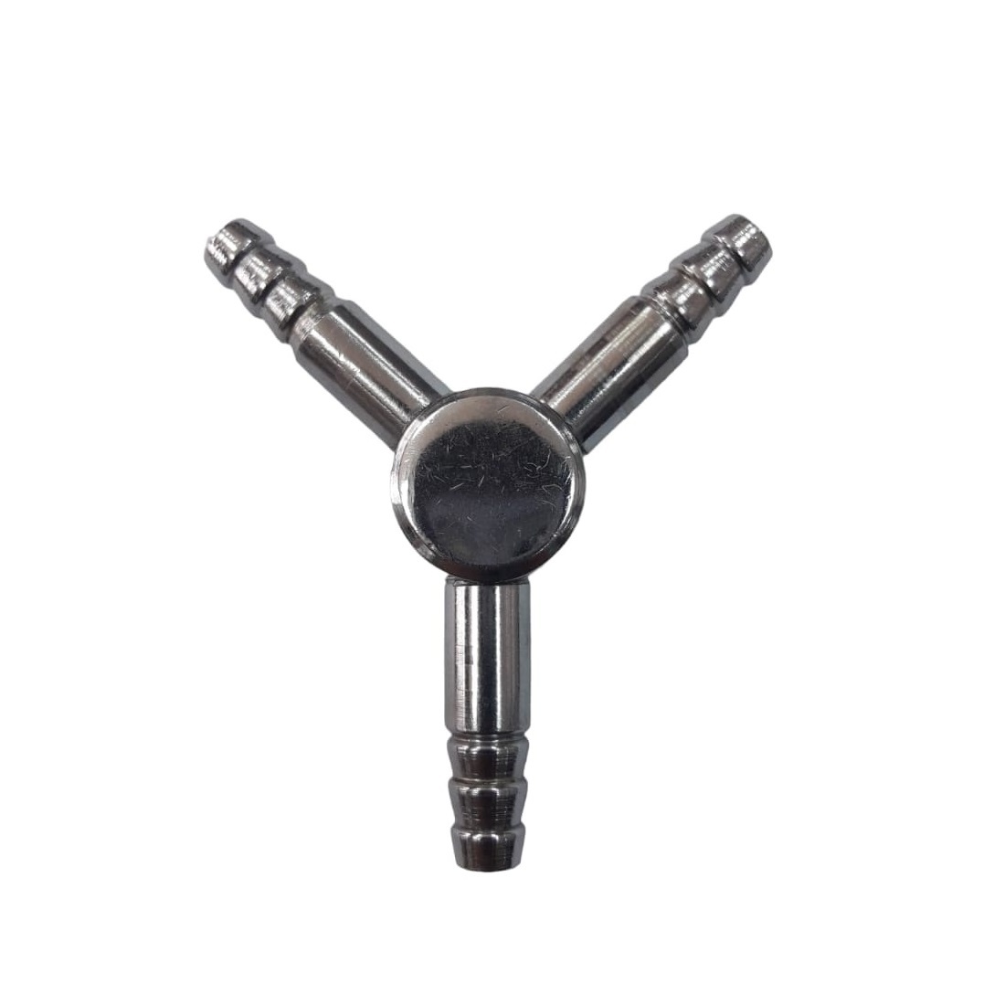 UNION TIPO Y DE METAL PARA OXIGENO EN ESPIGA