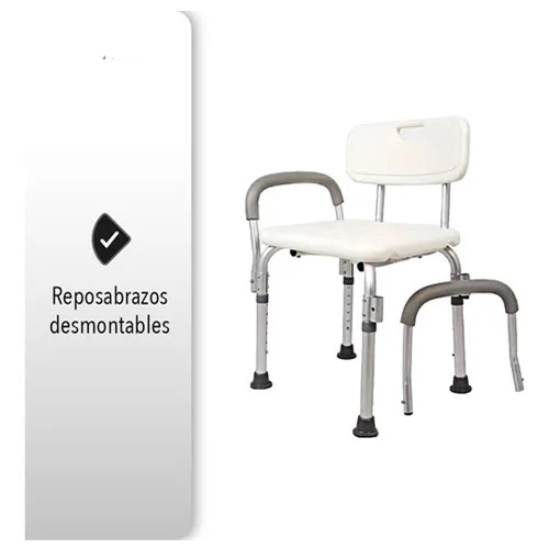 SILLA PARA DUCHA CON BRAZOS AJUSTABLES