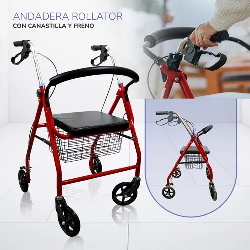 ANDADOR DE ALUMINIO PLEGABLE CON CANASTA
