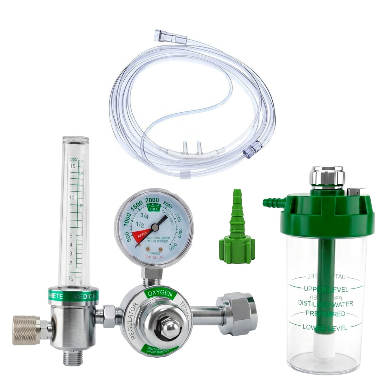 MANOMETRO REGULADOR DE OXIGENO DE ALTO FLUJO CON ACCESORIOS